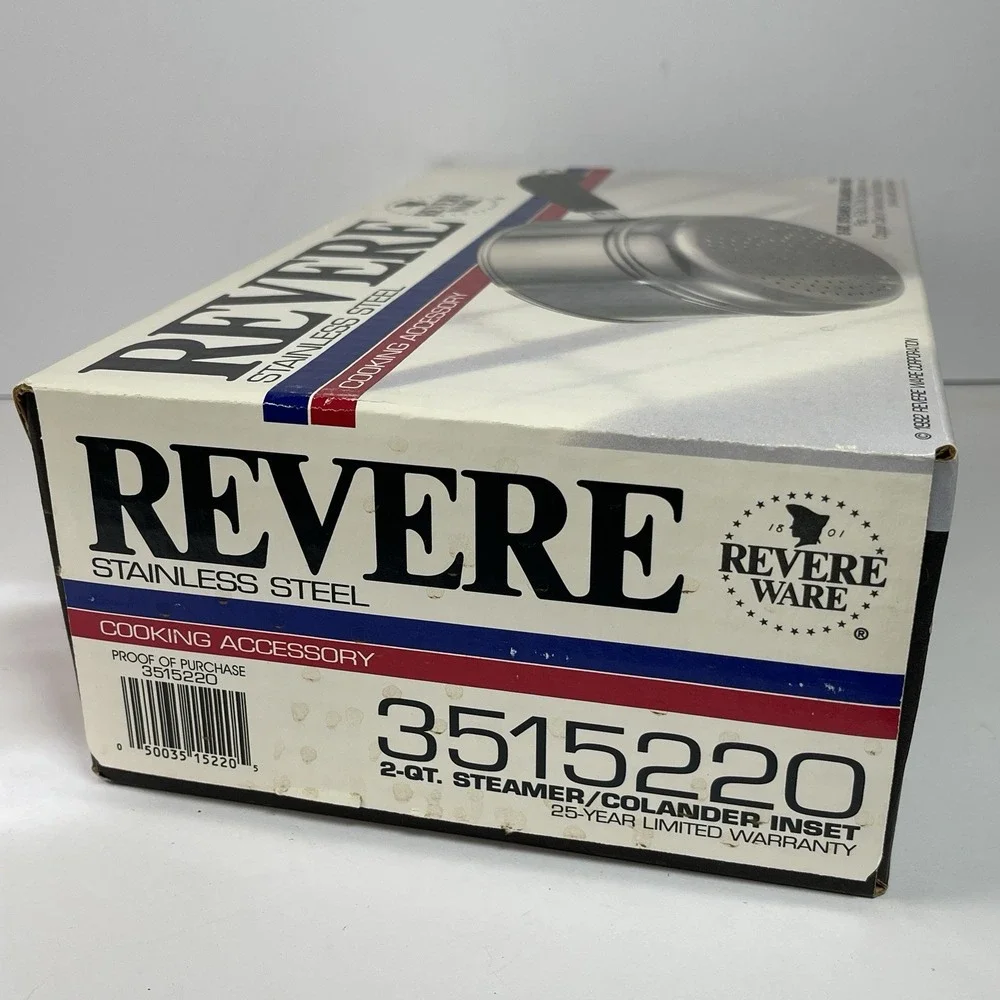 Revere Ware 2 Qt Stainless Steel Steamer/Colander Inset New In Box #3515220 1992